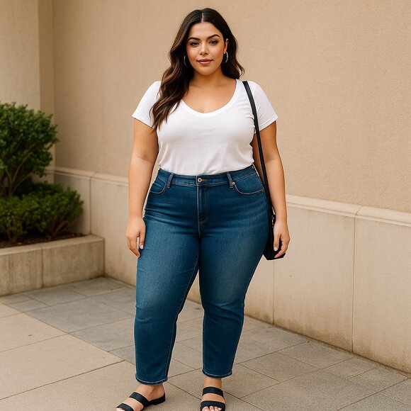 Silver Crush P21378X Plus Size 24 Stretch Skinny Jeans Medium Wash, Soft & Flatt - Picture 1 of 8